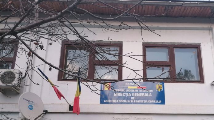 Clădirea administrativă DGASPC Teleorman și numărul de urgență 119 pentru protecția copilului în 2026.